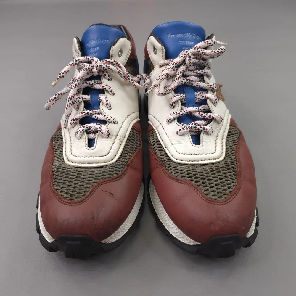 Ermenegildo Zegna Shoes Mens 11.5 Multicolor Leather Couture Extralight Sneakers